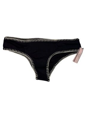 New Victorias Secret Macrame Cheeky Bikini Swim Bottom Black White Size XS